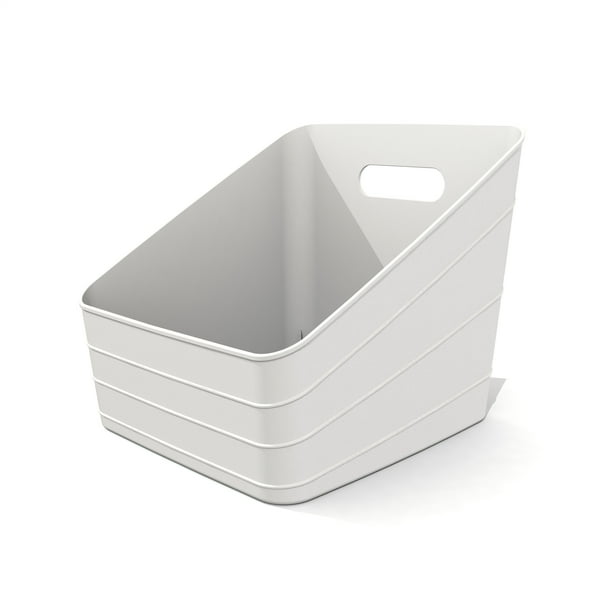 Mainstays Flexible Plastic Closet Storage Bin, Arctic White