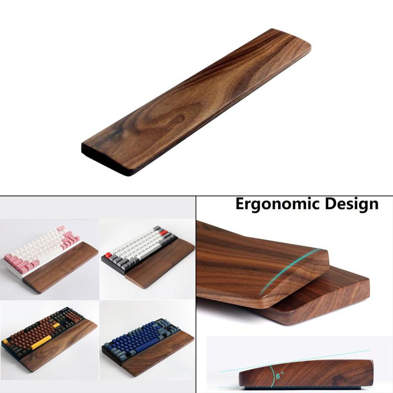 Wooden Keyboard Wrist Rest Walnut Ergonomic Gaming Desk Wrist Pad Support Design 
