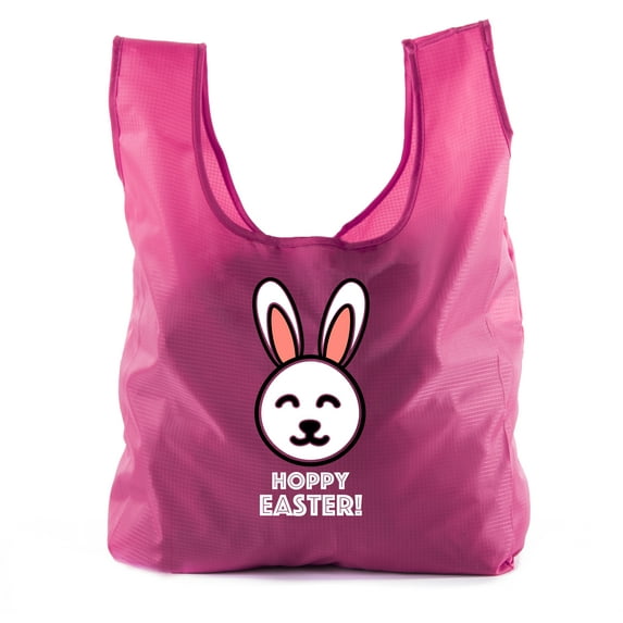 Easter Basket Bags, Bulk Reusable Grocery Bags, Easter Egg Hunt Tote Bags - Hoppy Easter