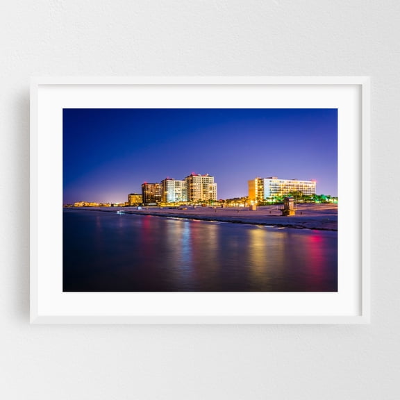 Beachfront - Clearwater Beach Florida Photography White Framed Wall Art Print 12 x 18 inches