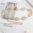 thumbnail image 4 of KuKuZhu Fashion Women Metal Vintage Belt Leaf Stylish Metal Golden Silver Leaves Design Chain Belt Women's Waist Elasticity Waist Belt, 4 of 5