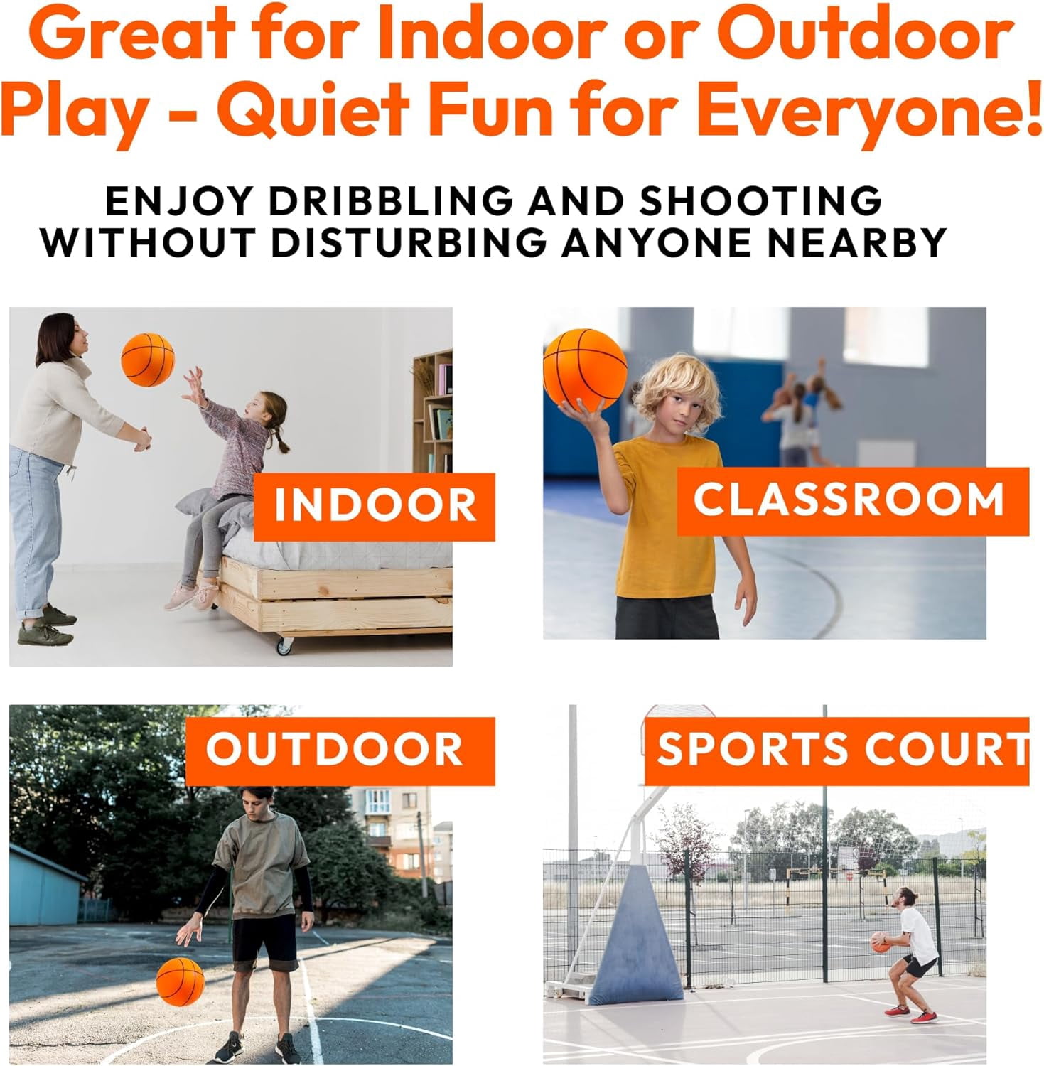 Silent Basketball, NOGIS Quiet Basketball Dribbling Indoor, The Handleshh Silent Basketball, Hushhandle Silent Foam Basketball, Indoor Training Foam Ball No Noise No Sound Basketball