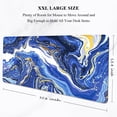 thumbnail image 2 of Large Gaming Mouse Pad, Marble Theme XXL 35.4 x 15.7 in Desk Pad Stitched Non-Slip Rubber Long Computer Mousepad Thin Extended Full Size Desk Mat for Desktop Laptop Wireless Mice, Blue, 2 of 6