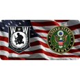 thumbnail image 1 of Wounded Warrior & Army On U.S. Flag Photo License Plate, 1 of 1