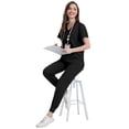 thumbnail image 3 of Niaahinn Women's Scrubs Set - V-Neck Top & Drawstring Jogger Scrub Pant for Nursing Uniforms, 9 colors, 3 of 8