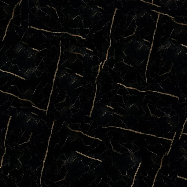 VEELIKE Vinyl Floor Tiles Black Marble Peel and Stick Flooring 12x12