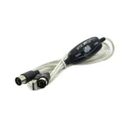 2M Keyboard to PC USB MIDI Cable Converter PC to Music Keyboard Cord USB IN-OUT MIDI Interface Black