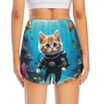 thumbnail image 4 of Goofa Underwater Diving Cat Printed Women 2 in 1 Running Shorts,Quick Dry Athletic Workout Shorts,High Waisted Athletic Shorts with Liner Pockets-Medium, 4 of 9
