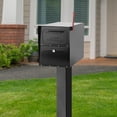 thumbnail image 2 of Architectural Mailboxes Oasis 28" H Pedestal Galvanized Steel Mailbox Post, Compatibility Code H, K, 5106B, Black, 2 of 9
