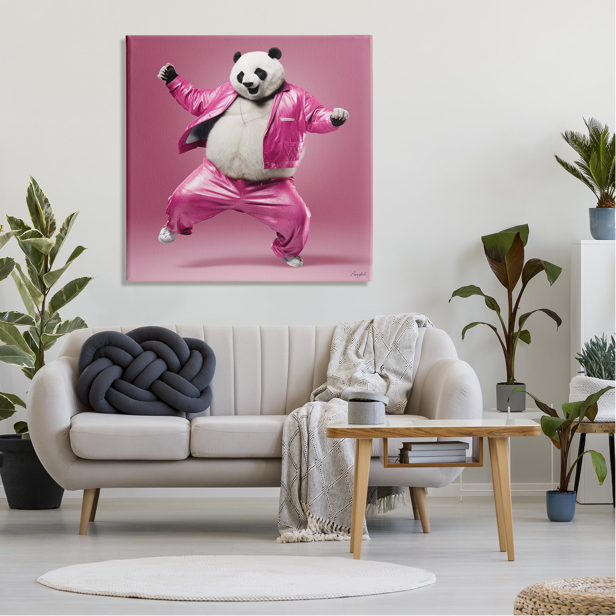 Free Shipping! Stupell Industries Dancing Panda in Pink Animal