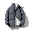 thumbnail image 4 of Tiqkatyck Puffer Jacket Womens Clearance, Women's Quilted Jacket Stand Collar Thickened Padded Jacket with Zip Long Sleeve Coat Casual Down Jacket, Womens Winter Tops, Winter Coats for Women Grey M, 4 of 9