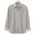 thumbnail image 5 of nerohusy Men's Big and Tall Corduroy Shacket Collared Button Down Long Sleeve Lightweight Casual Spring Shirt Jacket 2026 Silver,S, 5 of 8