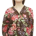 thumbnail image 3 of Bimba Moms Brown Drawstring Printed Maternity Kaftan Nursing Maxi Dress-4, 3 of 6