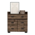 thumbnail image 2 of Newboti Furniture Alyn Dresser, Four Legs, Four Drawers, One Double Drawer, Superior Top -Dark Brown 30663, 2 of 8