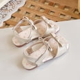 thumbnail image 6 of Viluyesy Girls Sandals Kids Summer Open Toe Daisy Flower Bow Hook and Loop Strap Flat Princess Shoes Beige Size 2 Big Kids, 6 of 7