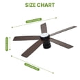 thumbnail image 2 of 52 Inch Low Profile Ceiling Fan with Light and Remote, Quiet DC Motor 3 Color Dimmable LED, Reversible Blades Flush Mount for Bedroom Living Room, Walnut Matte Black, 2 of 7