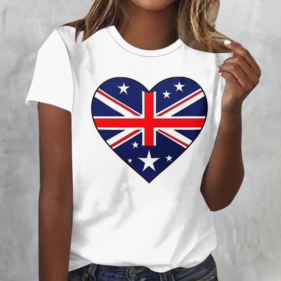 American Flag T Shirts for Women Fourth of July T Shirts 4th of July Shirt for Women 4th of July Women Tops American Flag Tees Fashion Woman Causal Round Neck Printed Blouse Short Sleeve T-Shirt