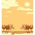thumbnail image 3 of Ambesonne Tropical Duvet Cover Set, Retro Seaside Palm Trees, 2-Calking, Mustard Redbrown, 3 of 7
