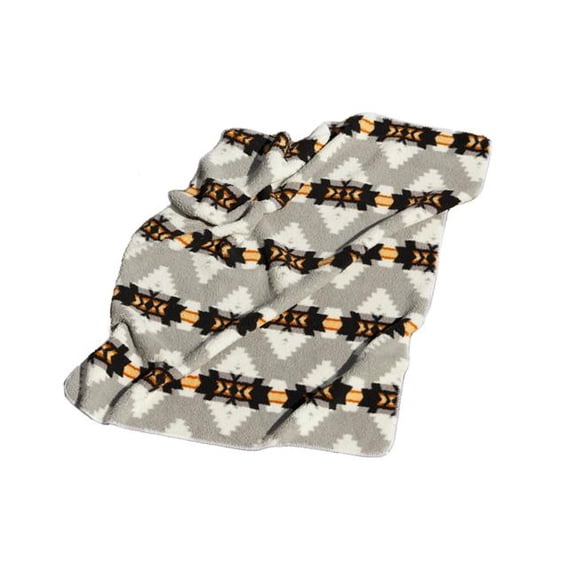 Home Decor Classic Faux Fur Throw | 1-Piece | Aztec Grey Print | 50'x60'