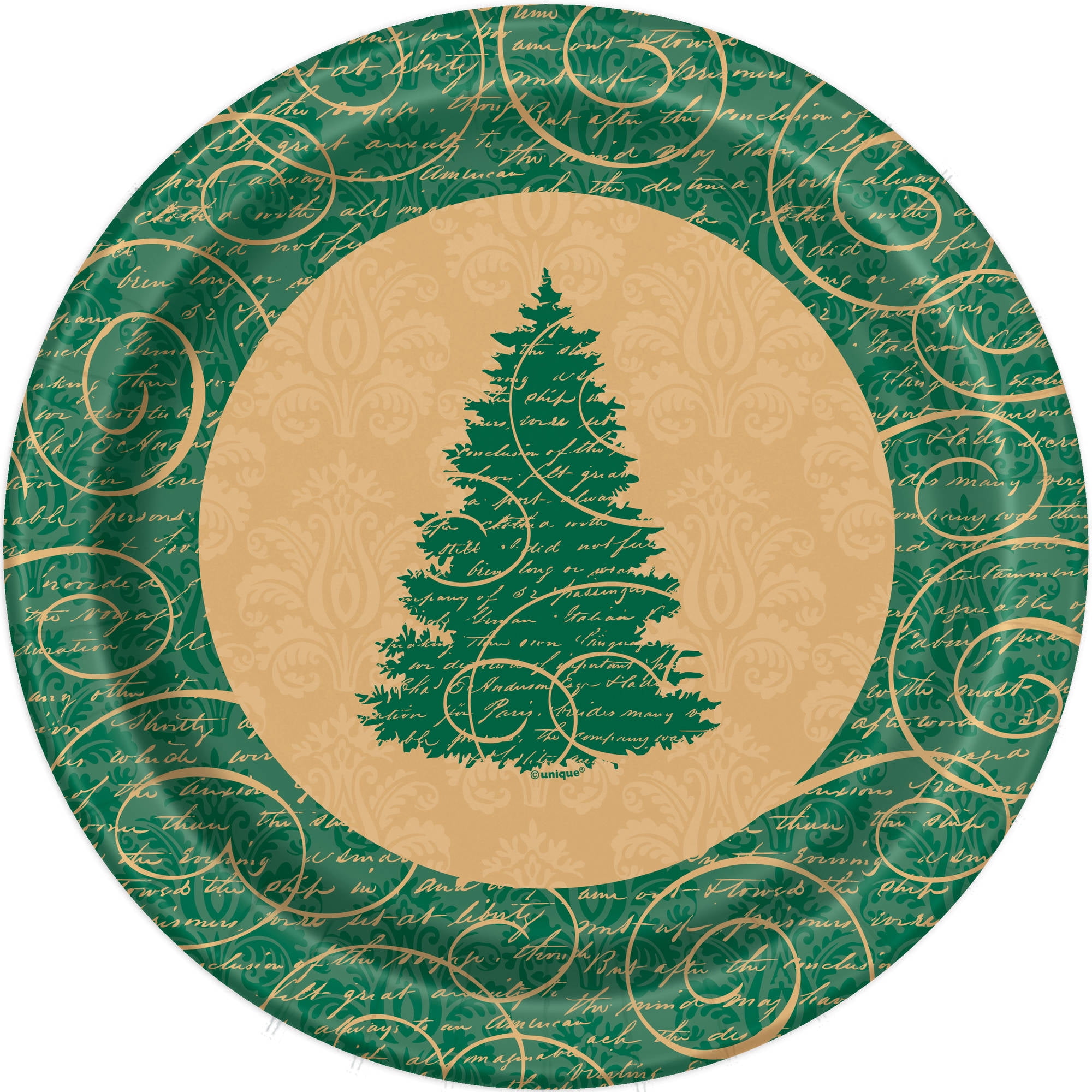 9" Elegant Christmas Party Plates, 8ct