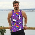 thumbnail image 6 of KLL Rainbow Lgbt Penguin Print Men's Muscle Gym Workout Stringer Tank Tops Bodybuilding Fitness T-Shirts Tank Tops Men-XX-Large, 6 of 7