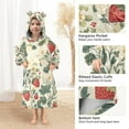 thumbnail image 3 of FORMRS Wearable Blanket Hoodie with Sleeves for Kids Cozy Flannel Sweatshirt, Small Strawberry Pattern, 3 of 7