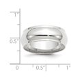 thumbnail image 2 of Auriga Fine Jewelry 10K White Gold 8mm Half Round with Edge Wedding Band for Women Size 7, 2 of 5