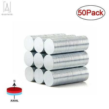 

Gustave Powerful Neodymium Disc Magnets Multi-Use Small Round Rare Earth Magnets for Fridge DIY Building Scientific Craft and Office 12 x 2 mm (0.47 x 0.08 inch) 50 Pack