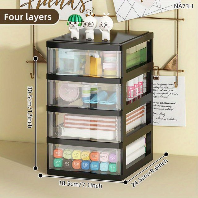 1pc Desktop Storage Box, Drawer Type Storage Cabinet, Crafts Storage Box And Organizer