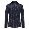 thumbnail image 2 of adviicd Blazer For Men's Winter Jacket Coat Casual Striped Printing Jacket Light Business One-button Pocket Mens Suit Coat, 2 of 5
