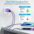 thumbnail image 7 of GAEF USB Wall Charger Compatible for iPhone, 2Pack Dual Port USB Charger Block Adapter Plug Cube Station Brick & 6FT Charger Cable,Fast Charger Charging Cable Cord Compatible for iPhone(Purple), 7 of 7