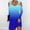Blue, variant on COSFO Black Womens Dress Gradient V-Neck Long Sleeve Casual Mini Dress A-Line Dress