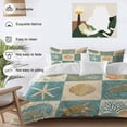 thumbnail image 4 of Vintage Coastal Bedding 3 Piece Duvet Cover Set Full Size, Summer Beach Sea Turtle Shell Starfish Soft Microfiber Comforter Cover with Zipper Closure & Pillowcases, FadeResistant Quilt Cover, 4 of 9