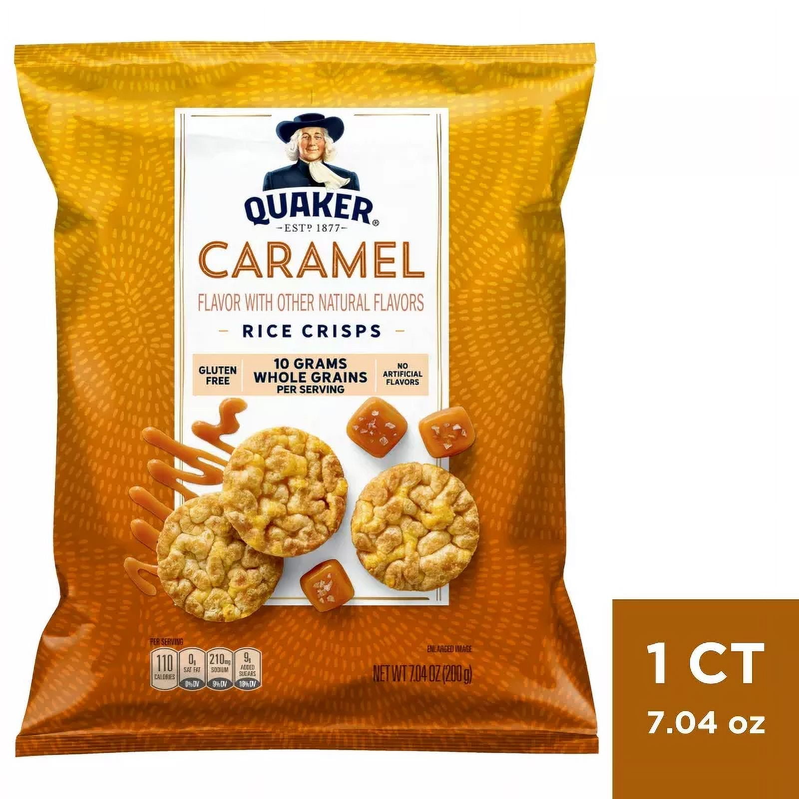 Quaker Rice Crisp Caramel - 7.04oz pack of 3