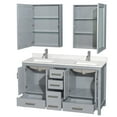 thumbnail image 2 of Wyndham Collection Wcs141460d-Qtz-Unsmed Sheffield 60" Free Standing Double Basin Vanity, 2 of 7