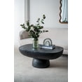 thumbnail image 4 of 36"x24" Oval Coffee Table, Modern Cement Coffee Table Center Table Side Table Accent End Table for Living Room, Black, 4 of 6