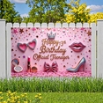 thumbnail image 4 of Sparkling Pink Hearts Happy Birthday Banner for Teenage Girls Birthday Party Glitter Decoration, 4 of 8
