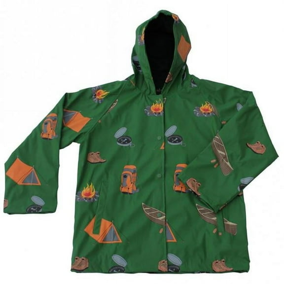 Foxfire FOX-601-37-6 Childrens Camping Raincoat, Green - Size 6