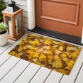 thumbnail image 4 of 2x3 Ft Entryway Area Rug, Fall Maple Leaves Kitchen Rug Runner Washable Floor Mat, Autumn Orange Deciduous Pastoral Non Slip Indoor Door Mat Throw Carpet for Bathroom Living Room Bedroom, 4 of 8