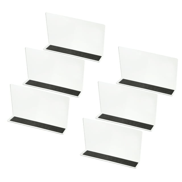 Uxcell 6 Pack Divisores de Estante para Organización de Closet, 7.9x1.57x4.7" Separador Magnético para Armarios de Cocina, Estantes Bajo la Cama para Dormitorio, Cocina, Oficina, Claro