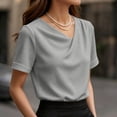 thumbnail image 7 of hotojiny Womens Tops Breathable Short Sleeve Dressy Casual Tee Shirt Trendy Plain V Neck Knit T Shirts Summer Clothes, 7 of 7