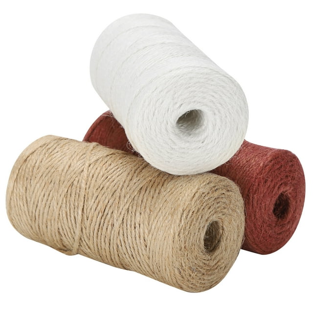 Jute Rope,3Pcs Jute Rope White Packing Jute Rope Braided Jute Cordage Rapid Response