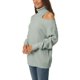 thumbnail image 4 of Suéter casual de manga larga con corte en los hombros y cuello alto para mujer Inspire Chic, XL, gris, otoño-invierno, 4 of 7
