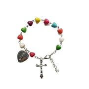 Color Love Catholic Christ Rosary Crucifix Divine Mercy Gift for Women Men