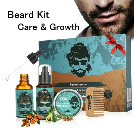 Beard Care, Men Beard Care Kit for Dry or Wet Beards, Beard Kit Includes:  Beard Shampoo
