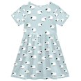 thumbnail image 2 of FORMRS Girls Short Sleeve Dress Summer Casual Round Neck A-line Beach Sundress, Sizes 2T-8T, Cartoon Sheep Pattern, 2 of 8
