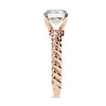 thumbnail image 3 of AFFY Twisted Rope Band Solitaire Engagement Ring for Women, 2.00 Carat (ctw) Round Cut Lab Grown Diamond Ring In 10K Solid Rose Gold F-G, VS-SI Quality Ring Size-9.5, 3 of 6