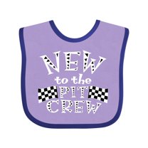 Inktastic New to the Pit Crew Racing Flags Boys or Girls Baby Bib