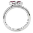 thumbnail image 2 of Sterling Silver Rhodolite Garnet Double Heart Ring, 2 of 10