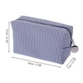 thumbnail image 2 of Unique Bargains 1 Pc Striped Pattern Makeup Bag for Travel Navy Blue Seersucker, 2 of 6